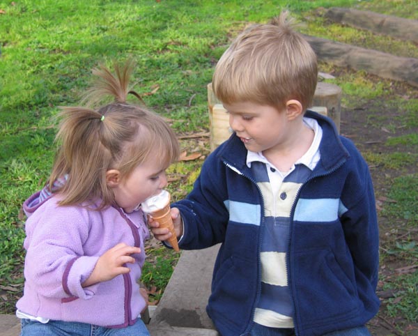 Sharing an icecream